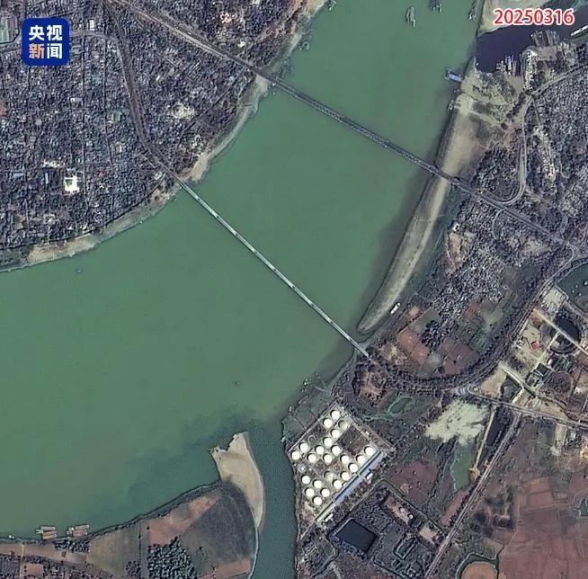 缅甸强震前后卫星对比图