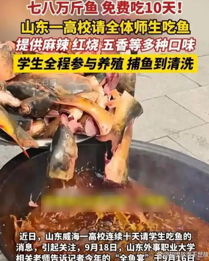 高校捞80000斤鱼请全校师生吃